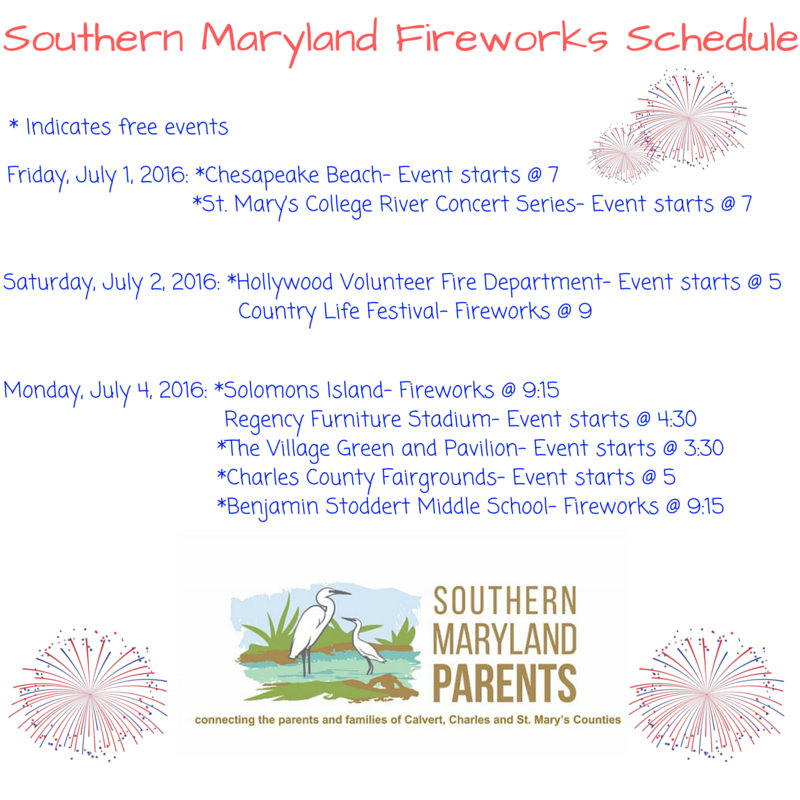 Southern Maryland Fireworks Schedule